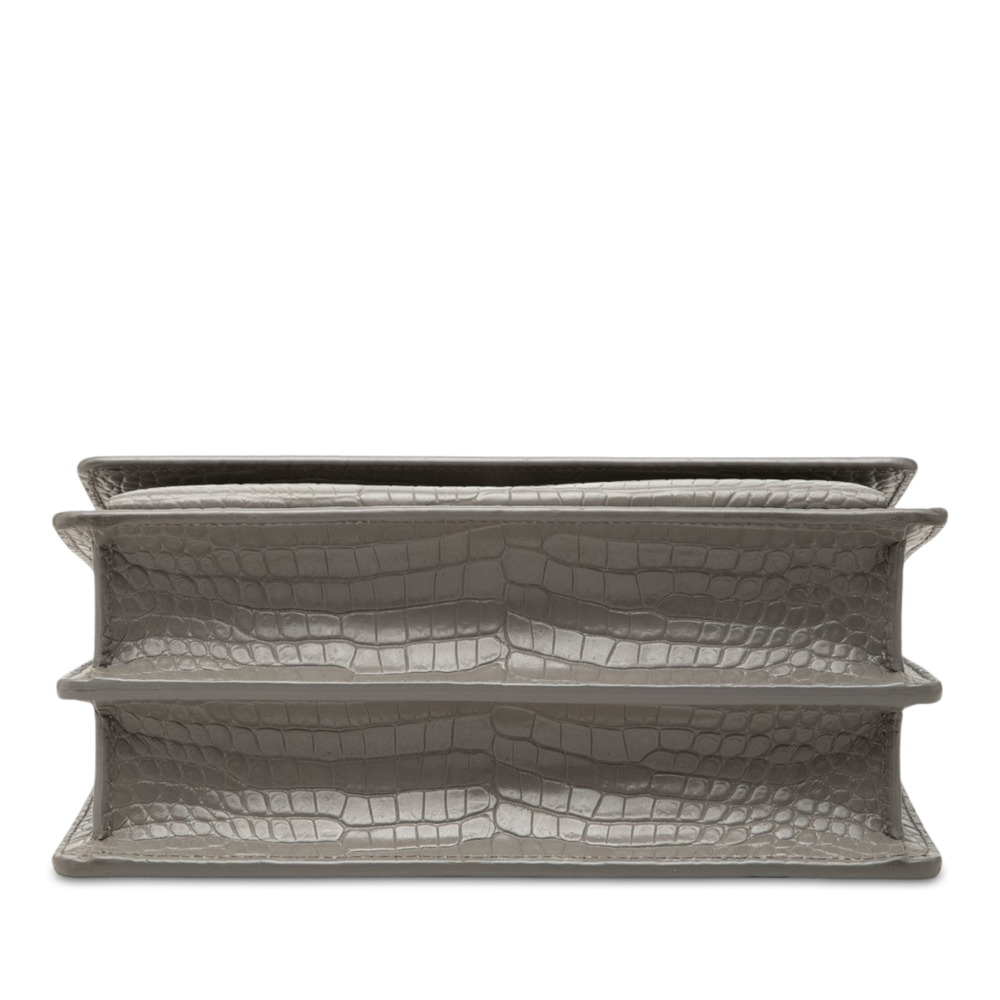 Pre-Loved Saint Laurent Medium Croc Embossed Leather Monogram Sunset Crossbody - Picture 3 of 6